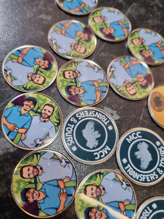 Custom Personalised Metal Golf Ball Coin Marker - just add your business logo