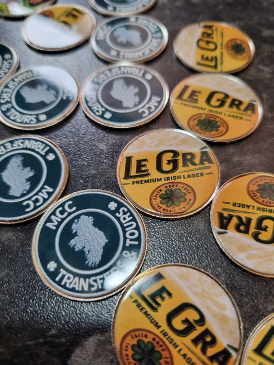 Custom Personalised Metal Golf Ball Coin Marker - just add your business logo