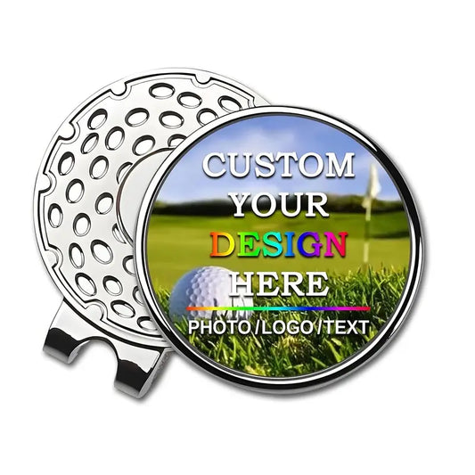 Custom Metal Golf Ball Marker with Hat Clip - Perfect Fathers Day Golfing Bag Gift