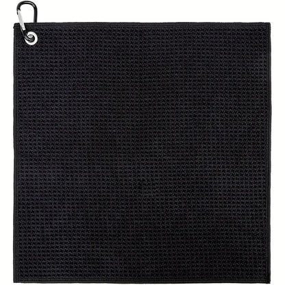 Deluxe Black Waffle Towel 29cm Polyester for Cleaning Club/Balls