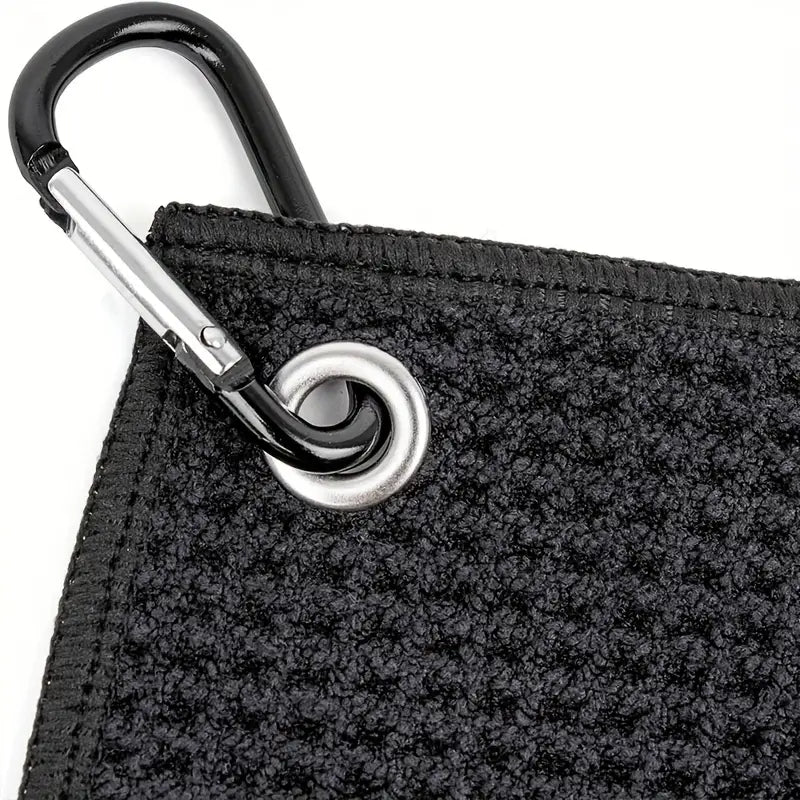 Deluxe Black Waffle Towel 29cm Polyester for Cleaning Club/Balls