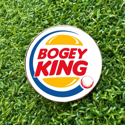 'Bogey King' Deluxe Fun Metal 25mm Golf Ball Coin Marker Gift
