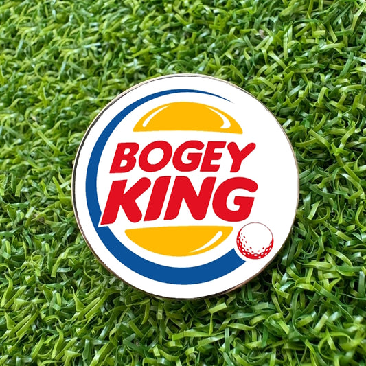 'Bogey King' Deluxe Fun Metal 25mm Golf Ball Coin Marker Gift