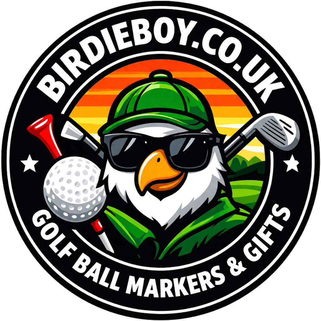 Logo of Birdieboy.co.uk featuring a golf-themed design with an eagle wearing sunglasses and holding golf equipment.