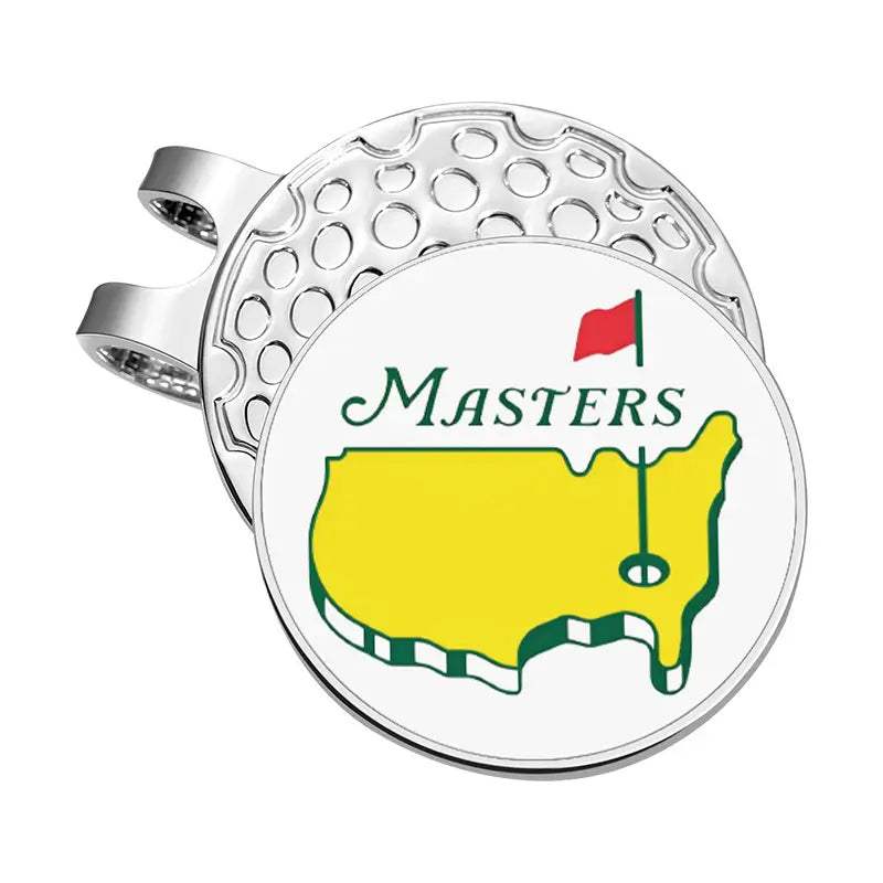 Deluxe Metal 'Masters' inspired Golf Ball Tournament Marker with Hat Clip Golfing Gift