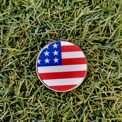 Deluxe Flag Country Metal 25mm Golf Ball Coin Marker Gift for Golfing Bag Set