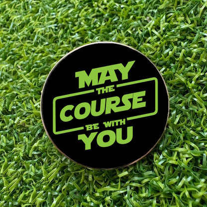 'May Course Be with You' Star Wars inspired Metal 25mm Golf Ball Coin Marker Gift