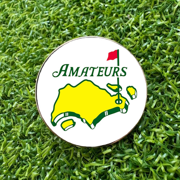 'Amateurs' Deluxe Funny Metal 25mm Golf Ball Coin Marker Golfing Masters Gift