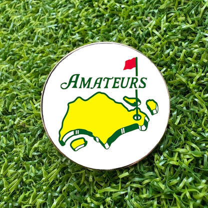 'Amateurs' Deluxe Funny Metal 25mm Golf Ball Coin Marker Golfing Masters Gift