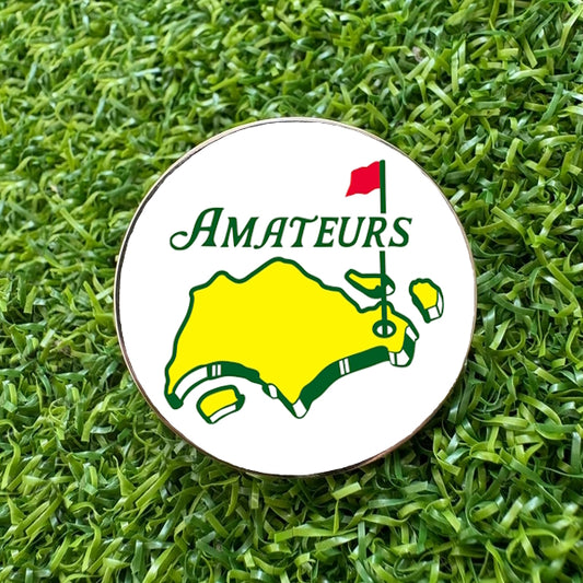 'Amateurs' Deluxe Funny Metal 25mm Golf Ball Coin Marker Golfing Masters Gift
