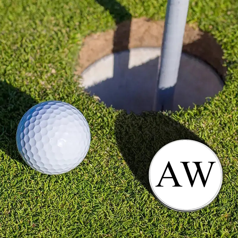 Deluxe Initials Custom Name Metal 25mm Golf Ball Coin Marker Golfing Gift